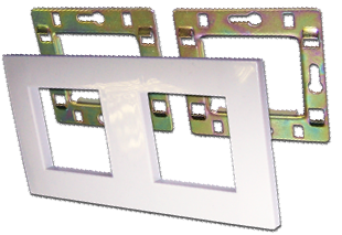 LAN-FRS45x45/2-WH, Лицевая панель 80х170 на подрозетник на 2 поста белая, суппорт сталь LanMaster